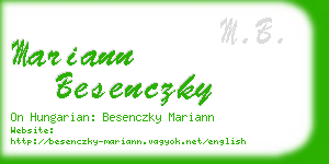 mariann besenczky business card